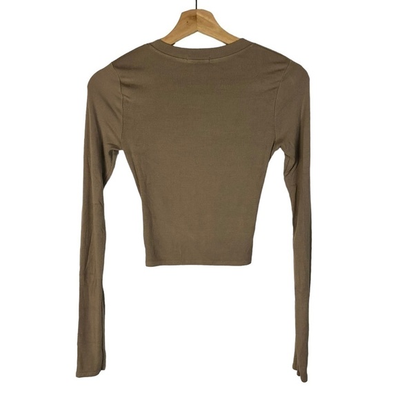 LAMade Brown Ribbed Long Sleeve Midi Skirt Two Piece Set XS - Picture 4 of 9